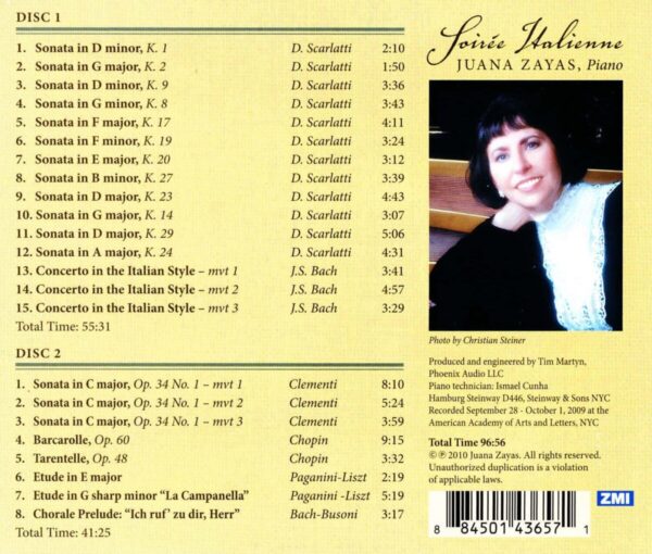 SOIRÉE ITALIENNE - JUANA ZAYAS, PIANO - Image 2